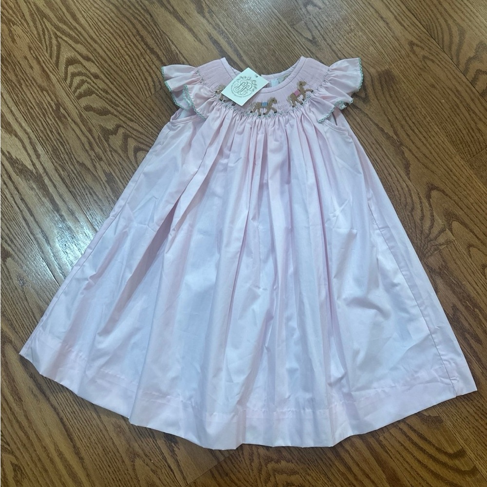 NWT Beaufort Bonnet Smocked Horse Dress Girls 7